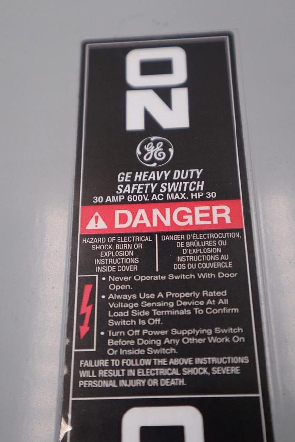 NEW GE THN3361R NON-FUSIBLE DISCONNECT SWITCH SINGLE CONFIGURATION STOCK 5107