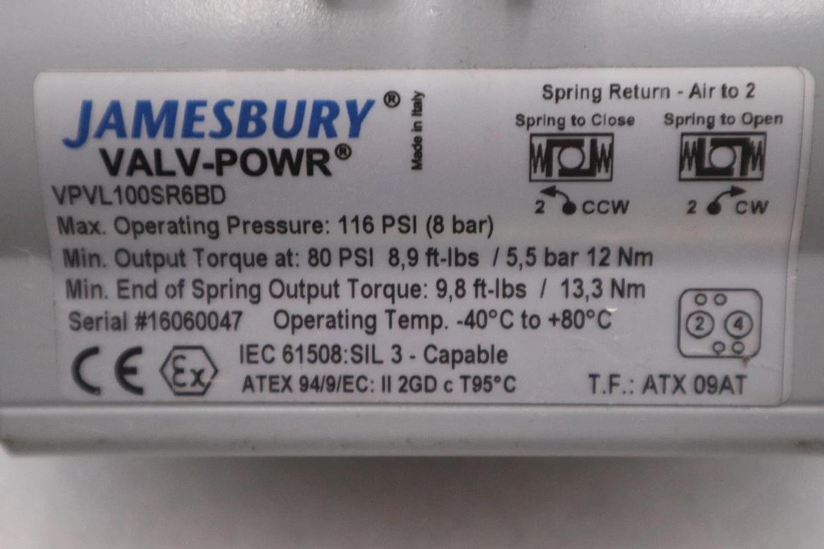 JAMESBURY VPVL100SR6BD / VPVL100SR6BD NEW WITH BOX STOCK GF-775