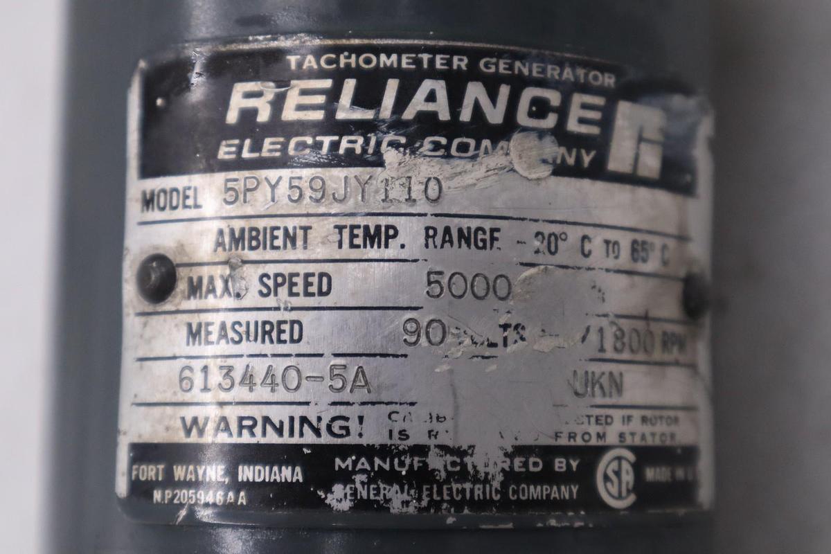 Used Reliance 5PY59JY110 Tachometer Generator 5000rpm STOCK GF858A