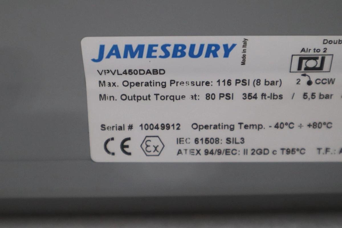 NEW OPEN BOX Jamesbury VPVL450DABD Valv-Powr Actuator STK SGF136