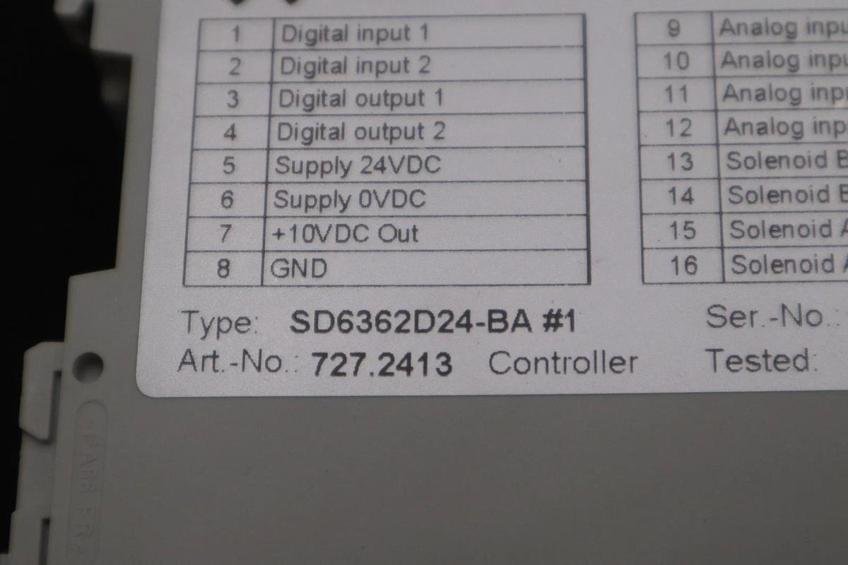 Used WANDFLUH ELECTRONIC SD6362D24-BA AMPLIFIER CONTROLLER - STOCK GF604