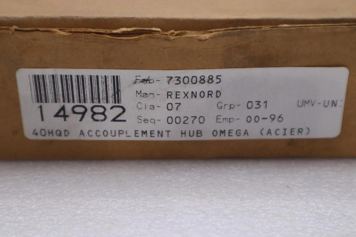 Rexnord OMEGA 7300885 Coupling Hub 40HQD NEW OPEN BOX STK GF474A