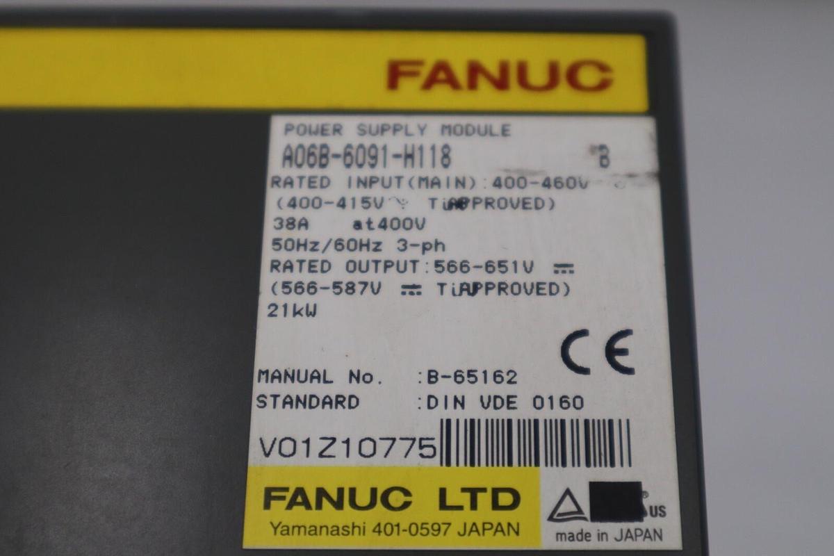 Used Fanuc A06B-6091-H118 Power Supply Module Ser B STOCK 100B
