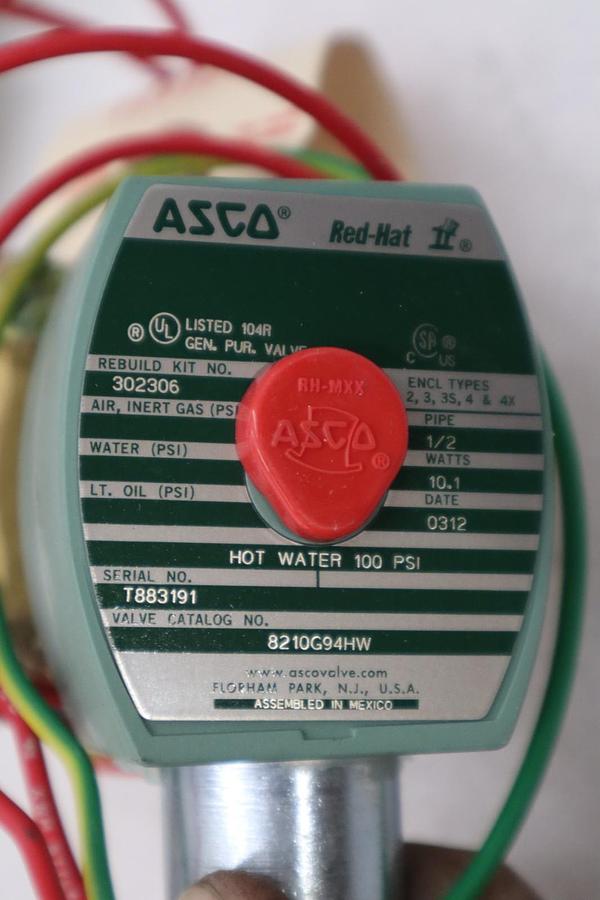 ASCO 8210G94HW Hot Water Solenoid Valve 120V/110 - STOCK GF650A