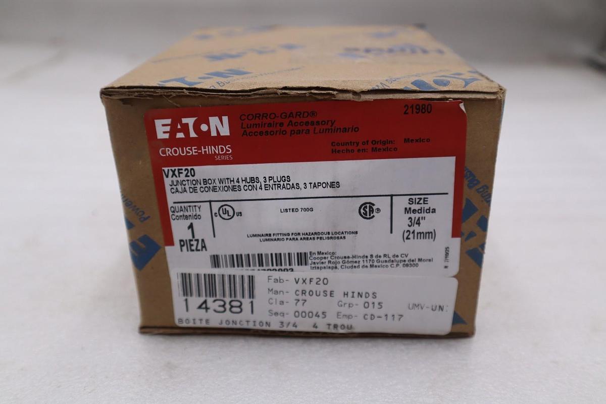 EATON CORPORATION VXF20 / VXF20 CROUSE HINDS - NEW IN BOX - STOCK GF493A