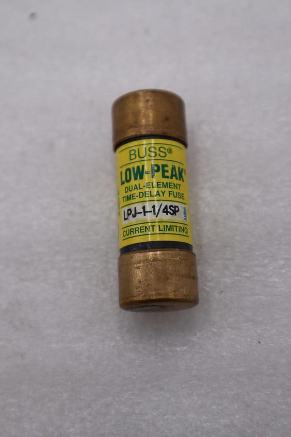 Used Cooper Bussmann LPJ-1-1/4SP, 1-1/4A 600V Cartridge Fuse (LOT OF 16 UNITS)
