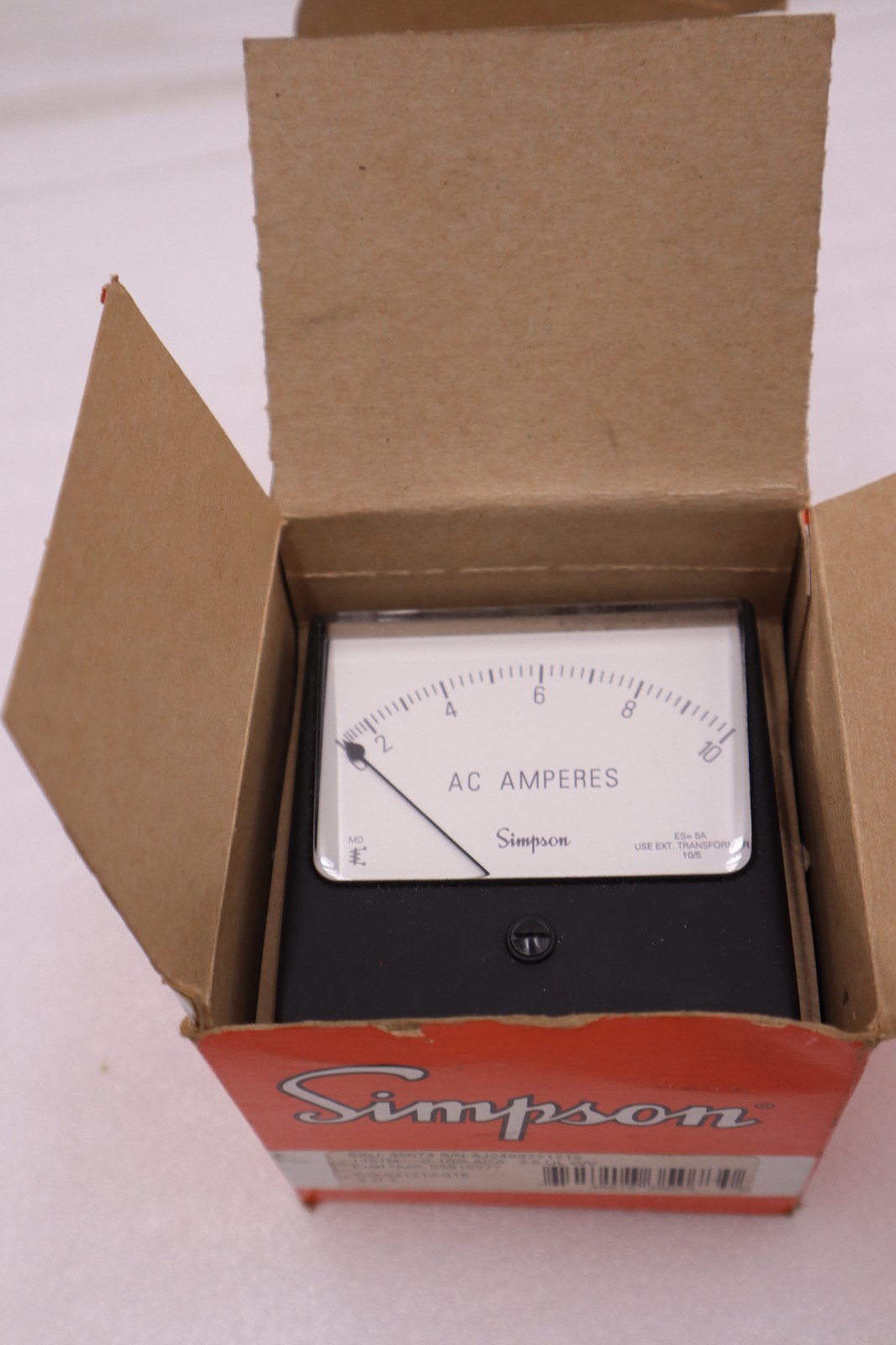 Used NEW SIMPSON 35073 / 35073 ANALOG PANEL METER MODEL 1357 RANGE 0-5 ACA STK H437A