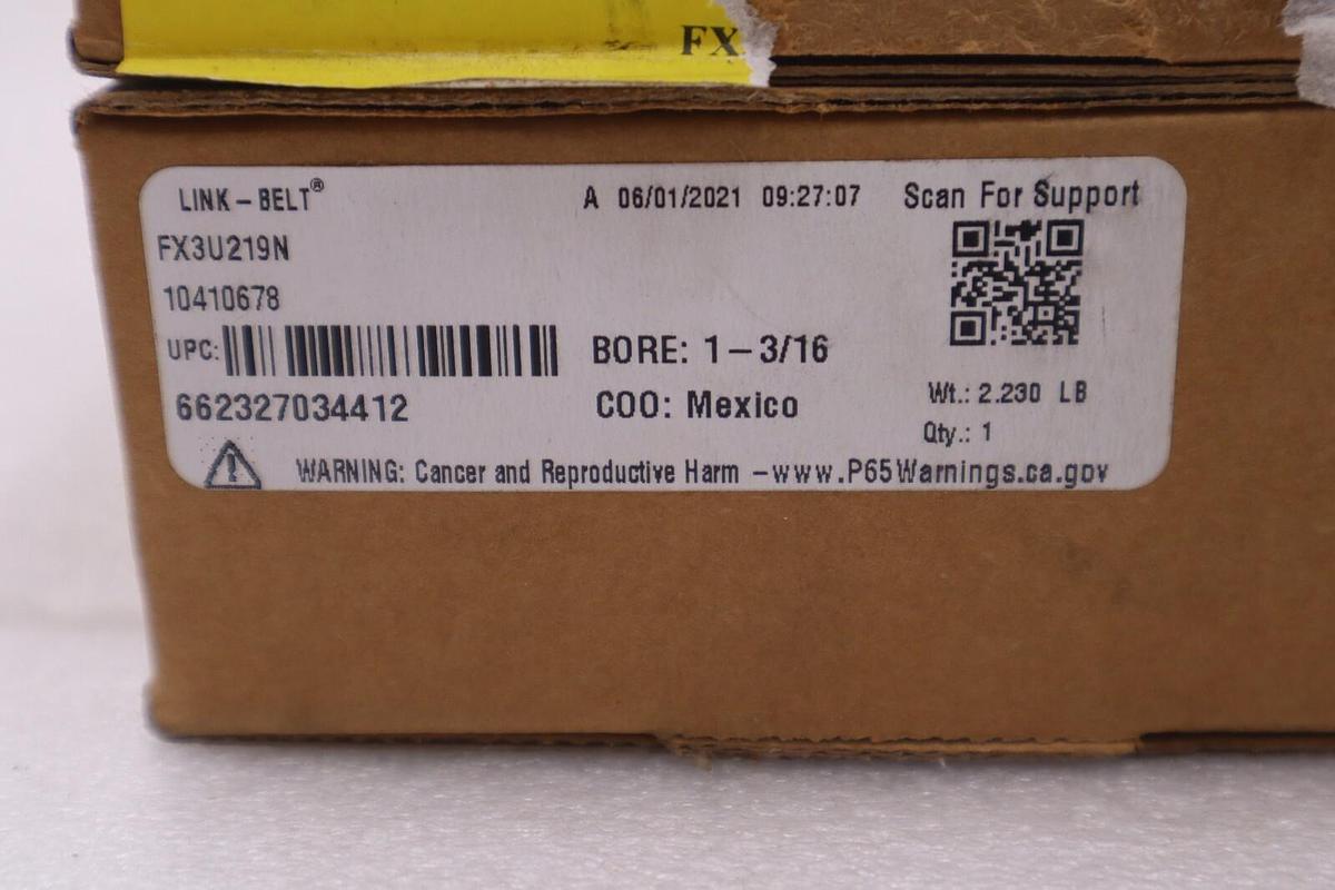 Used Rexnord Link-Belt FX3U219N 1-3/16" Flange Block Ball Bearing #3659