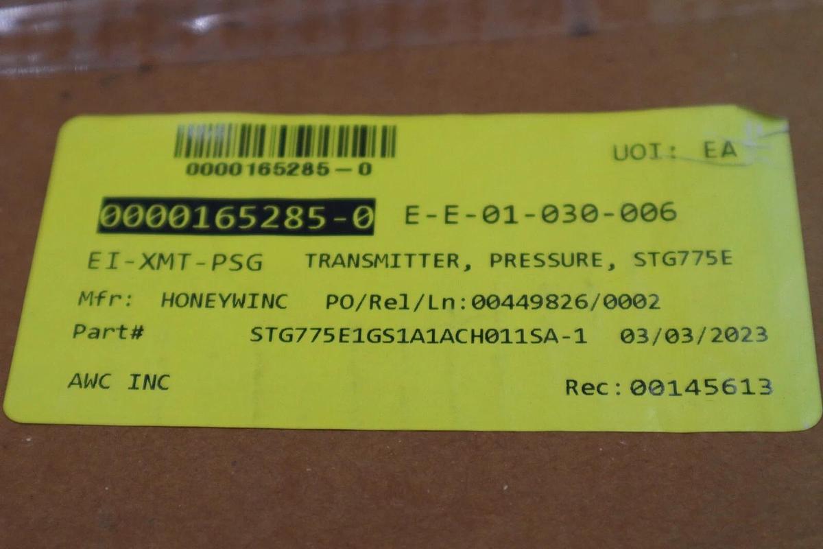 Used Honeywell STG775-E1GS1A-1-A-CH0-11S-A-10A0-00-0000 SMART TRANSMITTER STOCK G479
