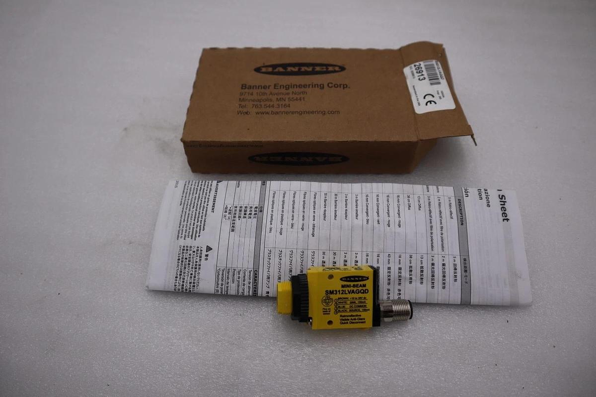 Banner Mini-Beam SM312LVAGQD Photoelectric Sensor Switch STOCK H808A