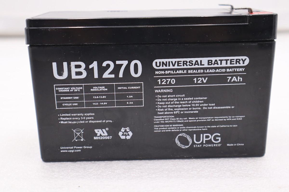 Used 2 UNIVERSAL UB1270 LEAD-ACID BATTERY AGM TYPE #L-204/L-205