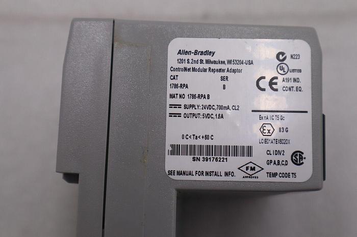 New Allen Bradley 1786-RPA B ControlNet Repeater Adapter STOCK K-133-A