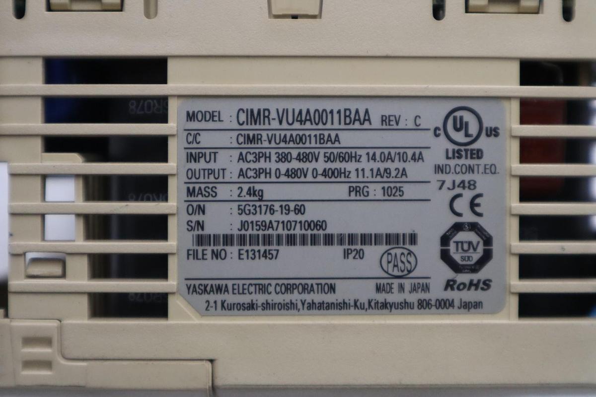 Used YASKAWA ELECTRIC CIMR-VU4A0011BAA 380-480VAC 14.0/10.4A - STOCK 3836CC