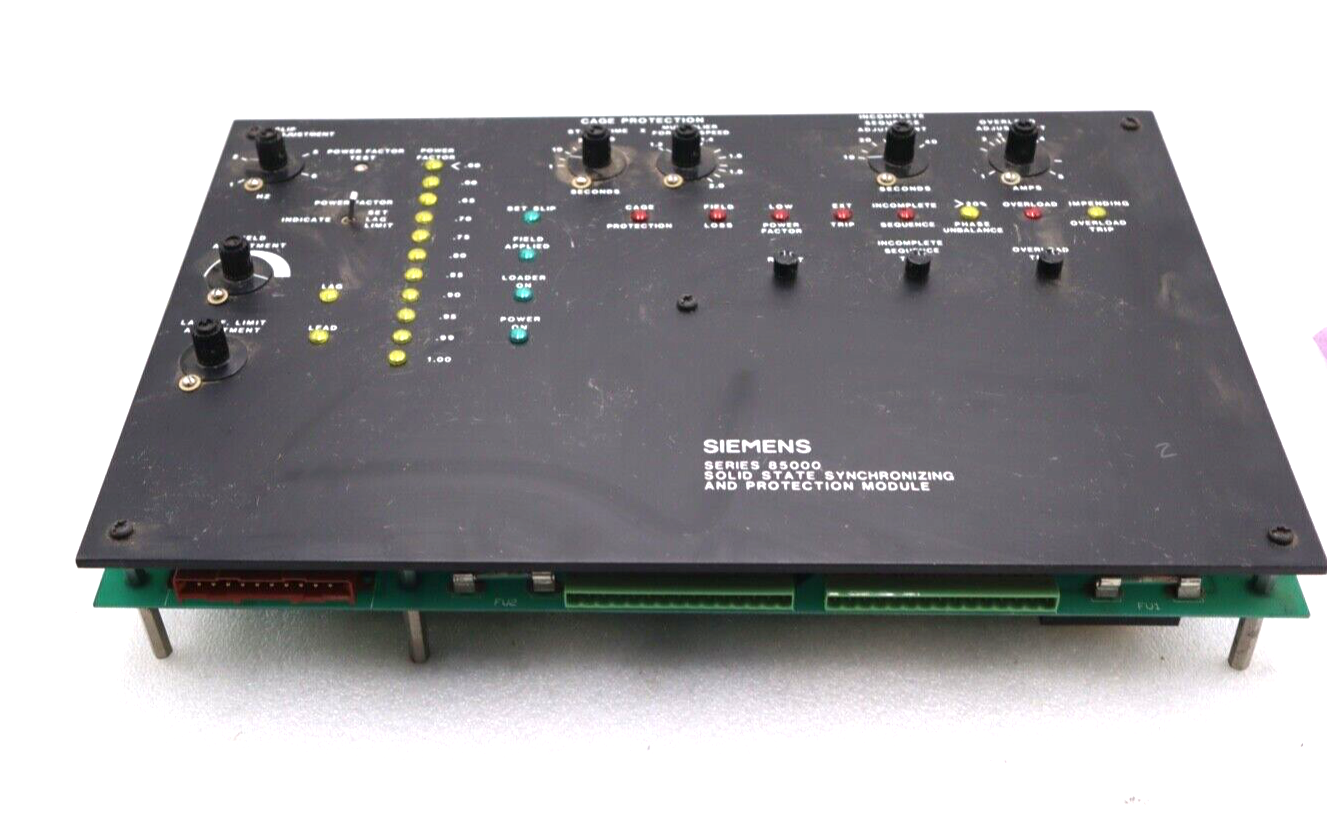 Used SIEMENS SERIES 85000 SOLID STATE SYNCHRONIZING AND PROTECTION MODULE STOCK #2350