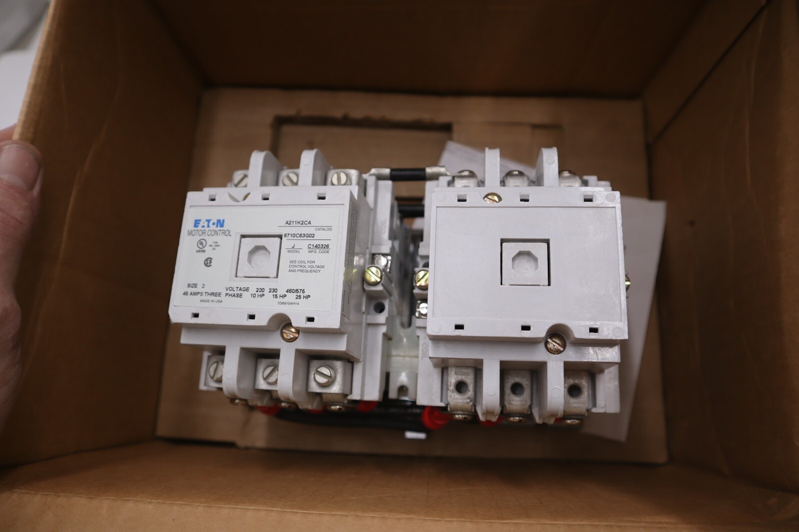 Used Eaton A211K2CA, Horizontal Reversing Contactor, Nema Size 2 NEW IN BOX #G494