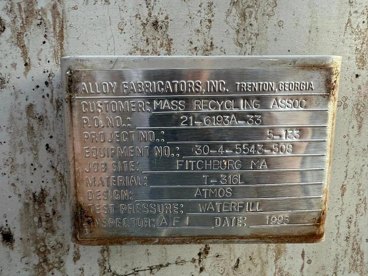 Used 7,000 GALLON STAINLESS SLEEL TANK 316L STAINLESS STEEL TANK