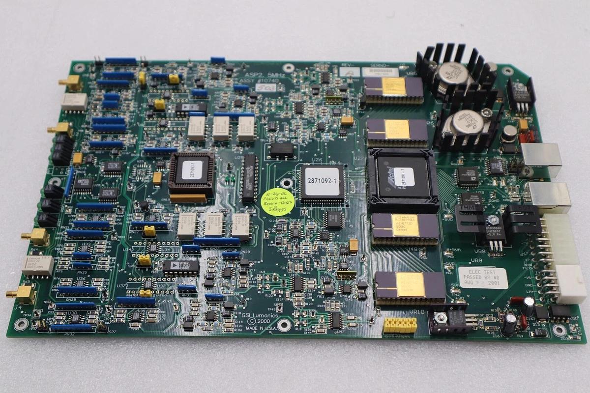 Used GSI Lumonics ASP2 5MHz REV-A A661929 PCB Assembly Board 10740-503  #2832