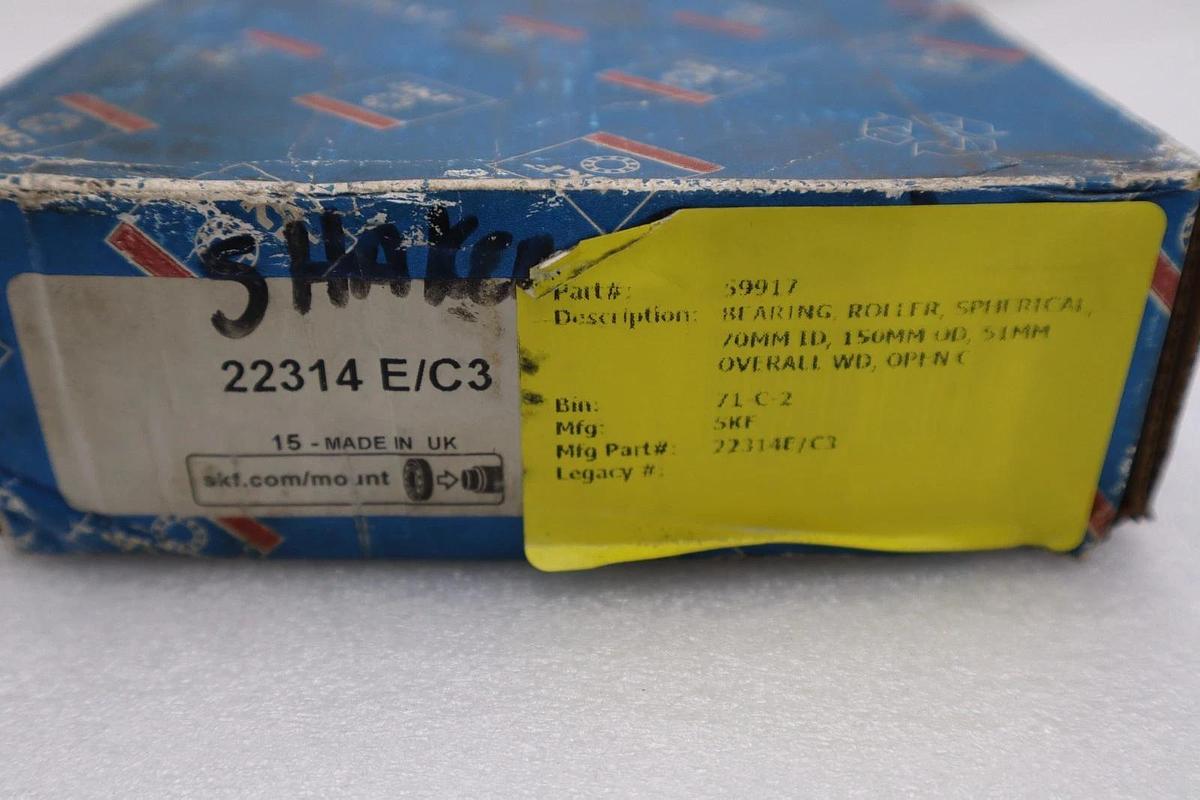 Used New SKF 22314 E/C3 Spherical Roller Bearing - STOCK 2942CC