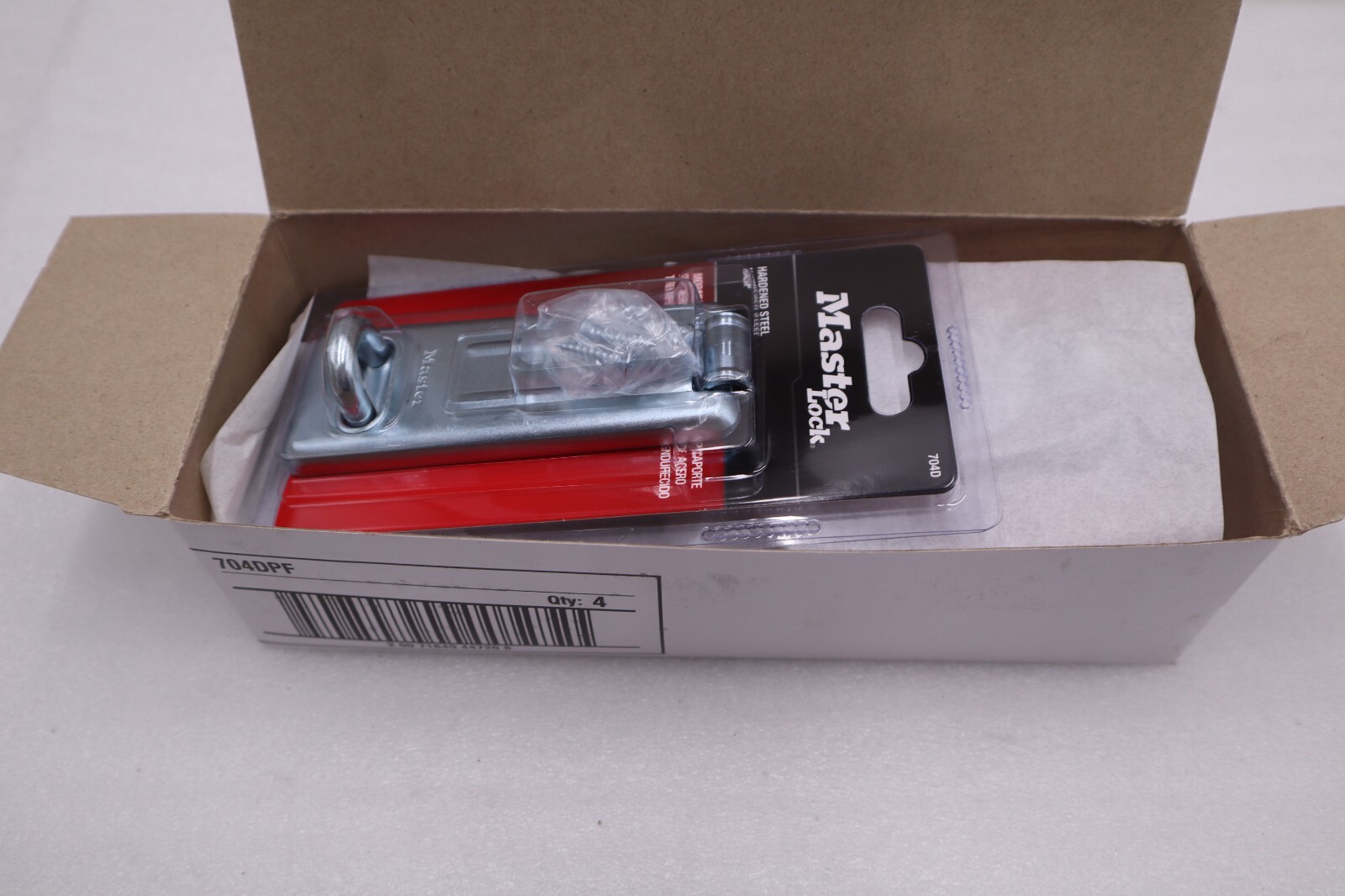Master Lock 704DPF 4-1/2 in High Security Hasp Hardened Steel Locking Eye #H392