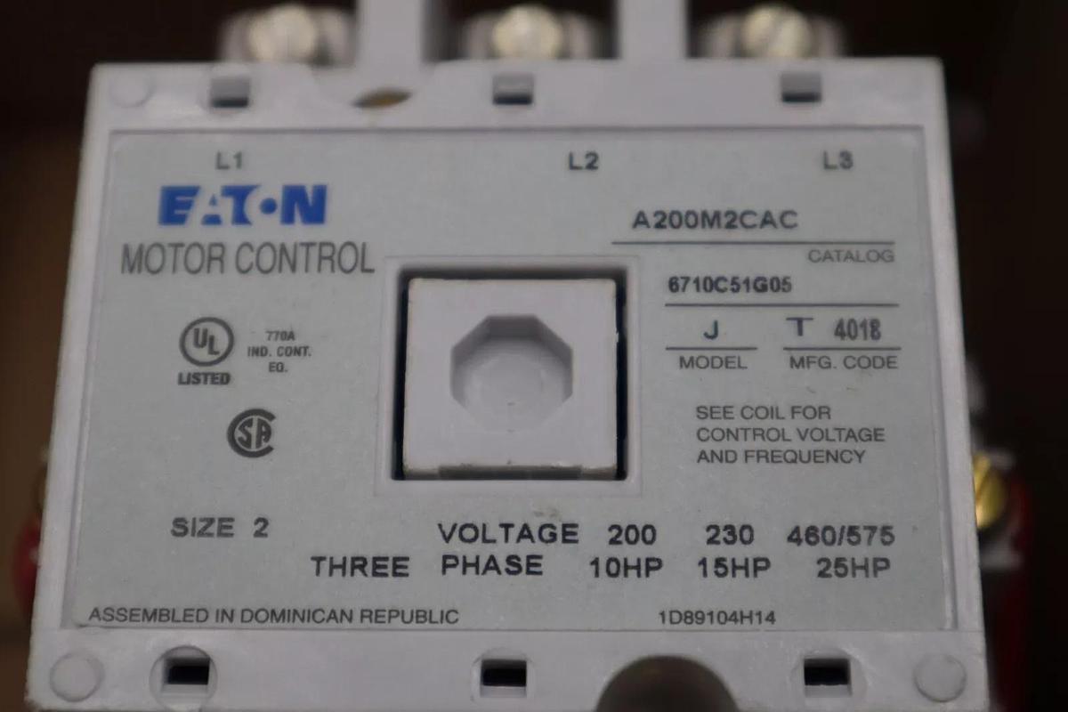 Used EATON A200M2CAC 6710C51G05 110/120V MODEL J NEW IN BOX NEMA SIZE 2 STOCK G61A