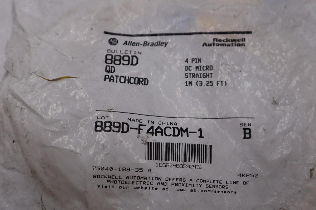 NEW SEALED AB ALLEN BRADLEY 889D-F4ACDM-1 SER. B PATHCORD STOCK H1559