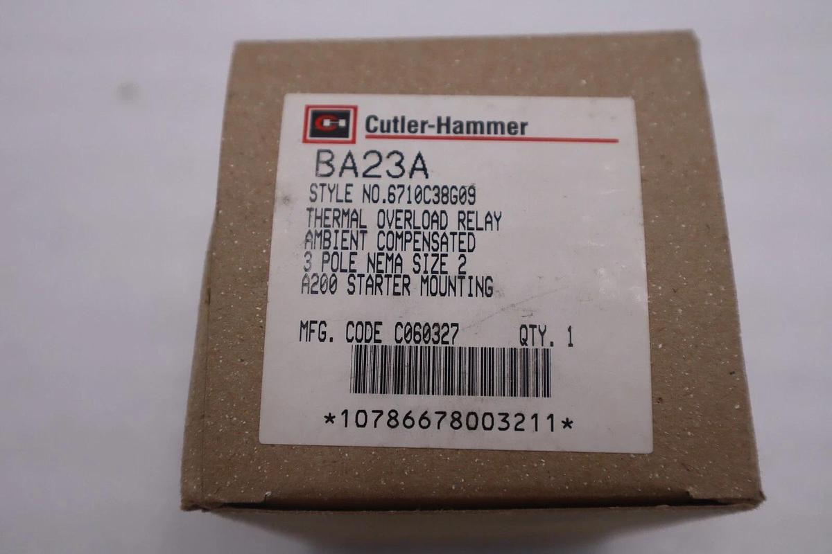 NEW OPEN BOX Eaton Cutler-Hammer Overload Relay BA23A 3Pole NEMA 2 STK G422A