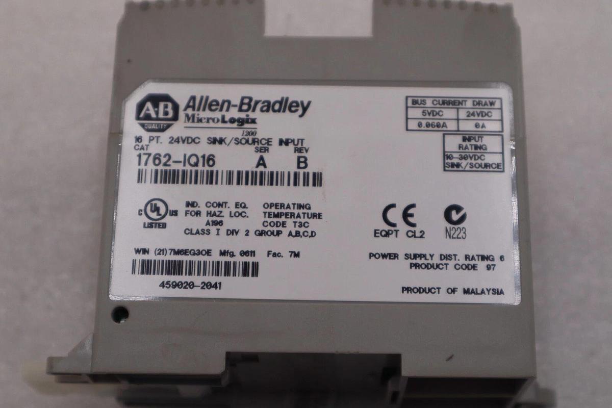 Used Allen-Bradley 1762-IQ16 MicroLogix 16 PT 24V DC Input STOCK K-693-C