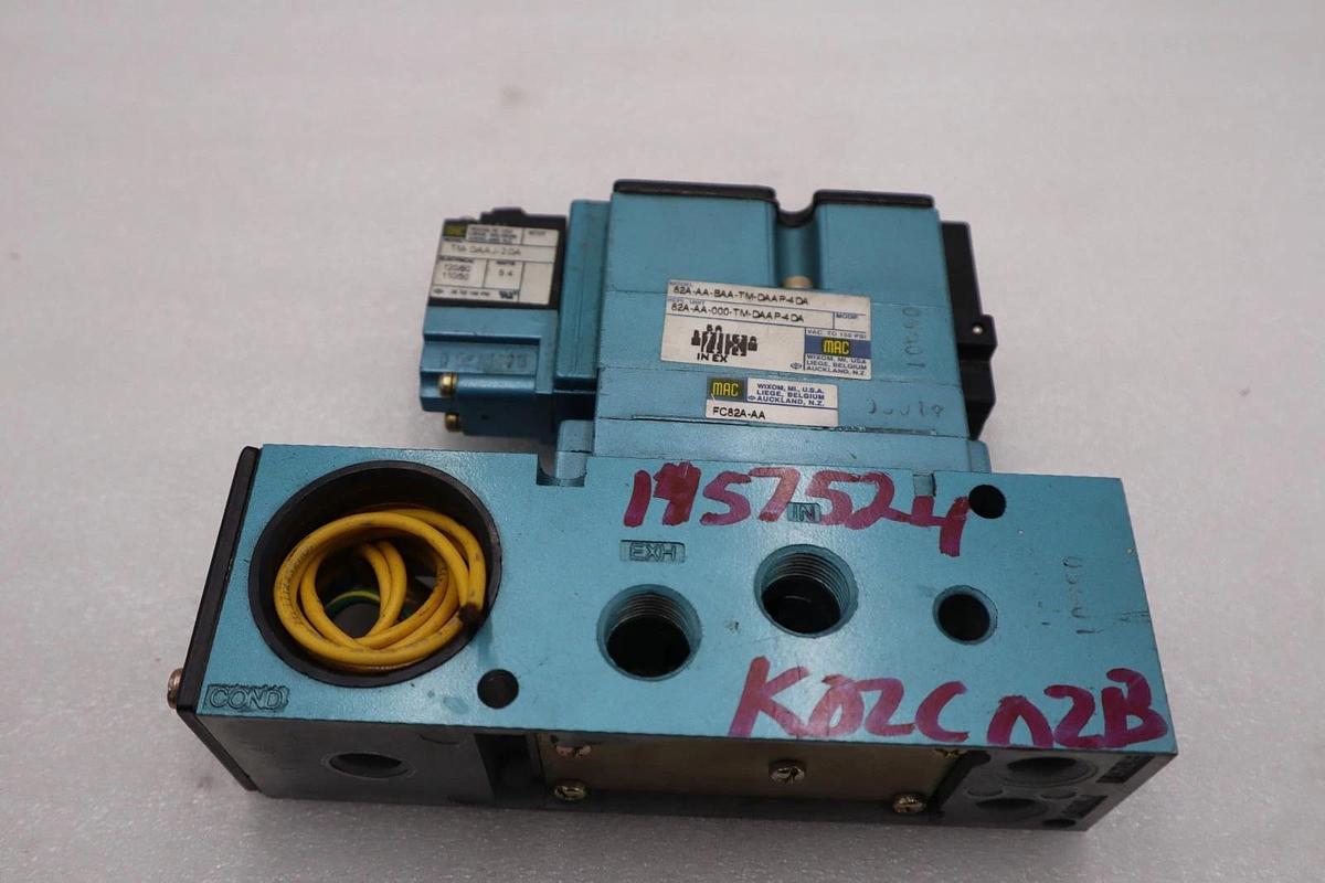 Used MAC VALVES 82A-AA-BAA-TM-DAAP-4DA SOLENOID VALVE STOCK H1460