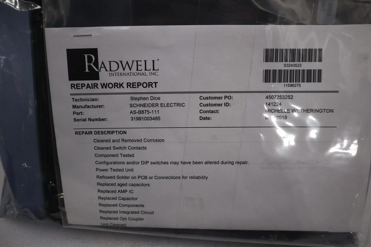 Refurbished SCHNEIDER ELECTRIC AS-B875-111 PLC MODULE STOCK G209