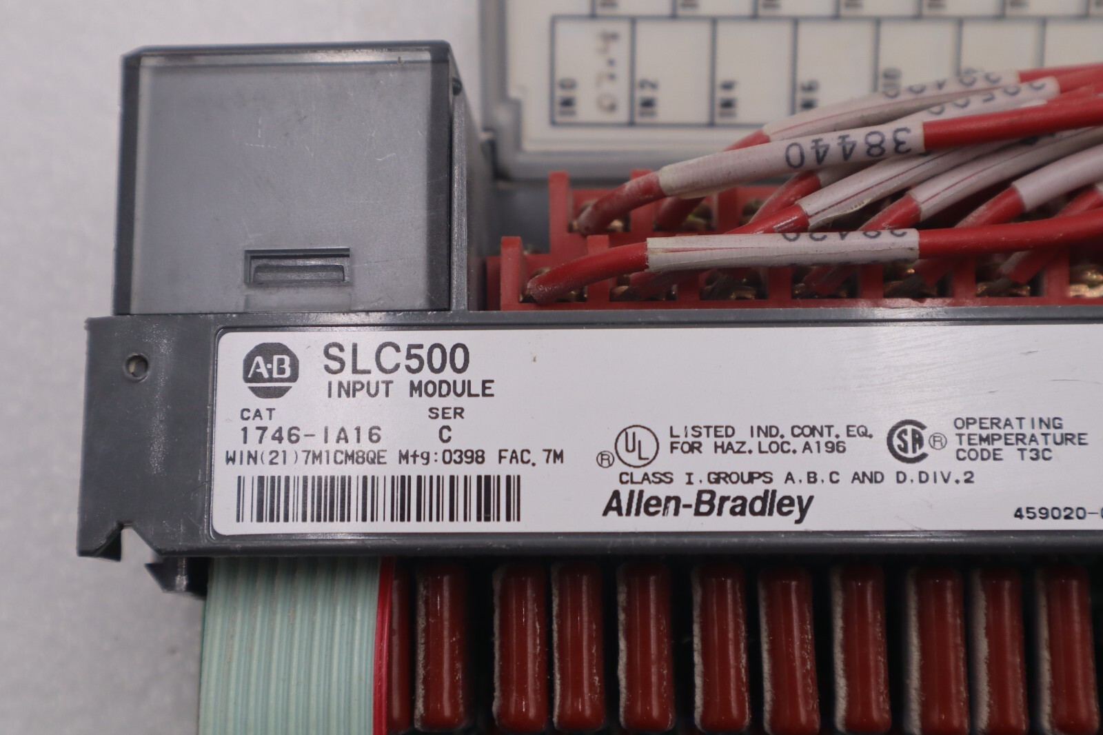 Used ALLEN-BRADLEY 1746-IA16 SLC500 INPUT MODULE SERIES C STOCK #K-1415