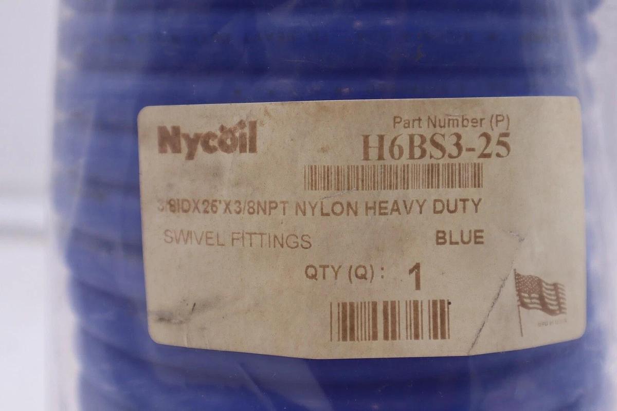 Nycoil H6BS3-25 Air Hose 3/8"IDx25'x3/8"NPT STOCK 3527