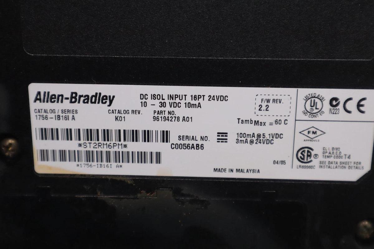 Used AB Allen-Bradley 1756-IB16I/A ControlLogix Input Module STK 5338A