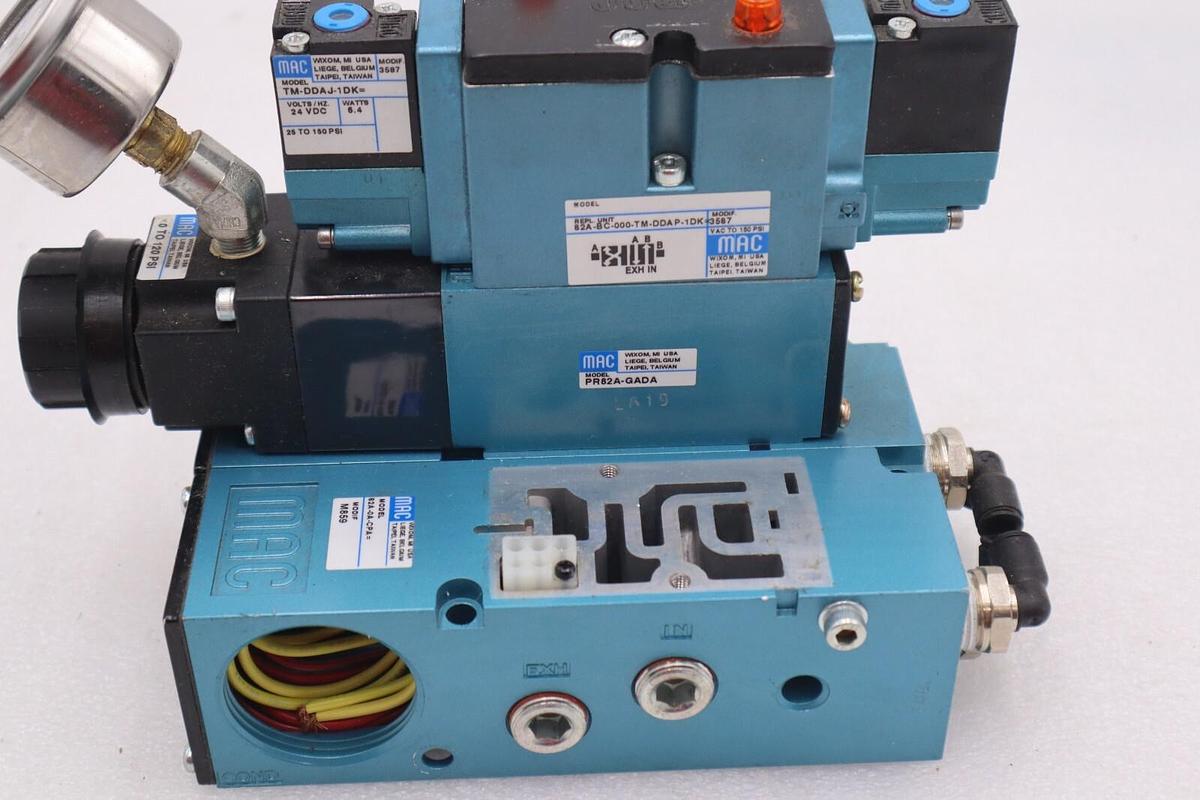 Used MAC 82A-0A-CPA VALVE TM-DDAJ-1DK PR82A-GADA VAC TO A50 PSI STOCK #323-A