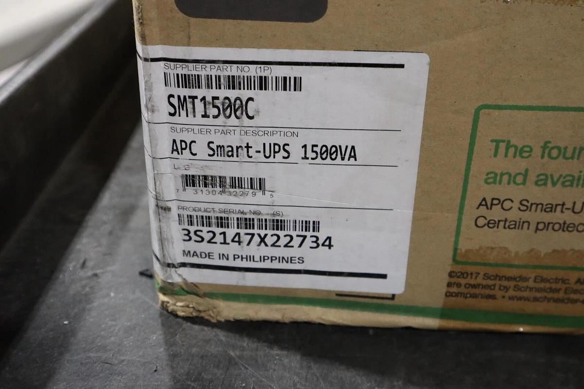 Used APC Smart-UPS 1500VA Battery Backup Pure Sine Wave Output SMT1500C Power Supply