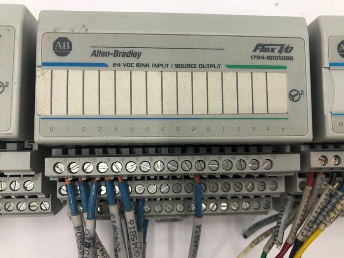 Used LOT OF 3 ALLEN BRADLEY 1794-IB10X0B6 / 1794-IB10XOB6 W/ 1794-TB3 STOCK 1568