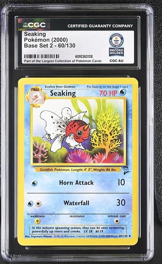 Used 2000 POKEMON BASE SET 2 #60 SEAKING CGC WORLD RECORD 1/1
