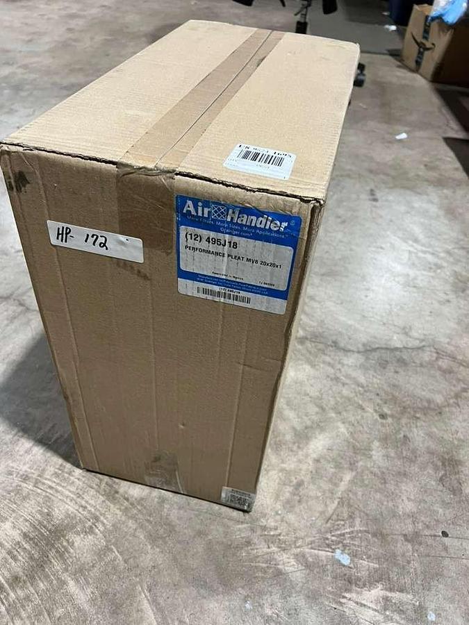 AIR HANDLER 495J18 PK 12 Pleated Air Filter 20x20x1 MERV 8 - STOCK HP172