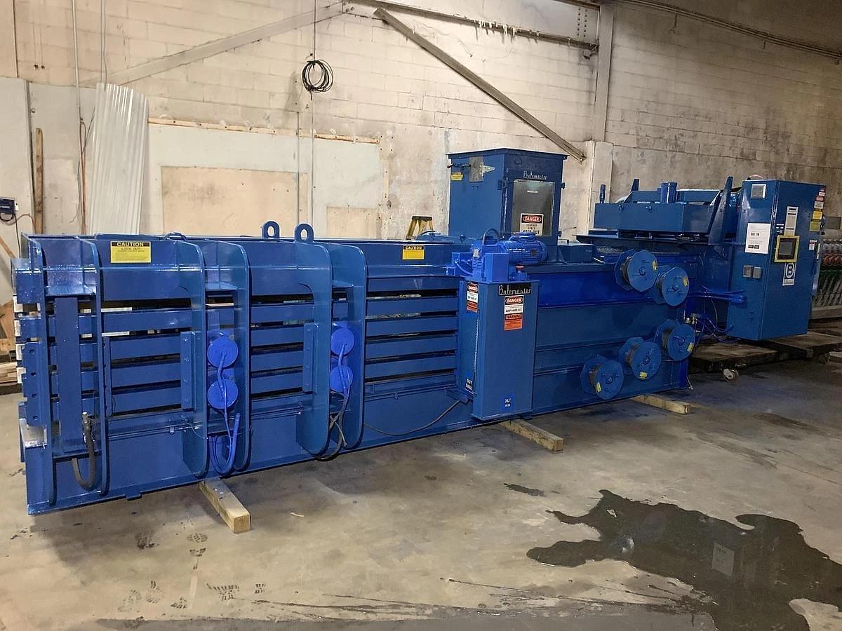 Used BALEMASTER HORITZONTAL AUTO TIE BALER 44100GL-10 TWIN 50 HP MOTORS 10" CYLINDER