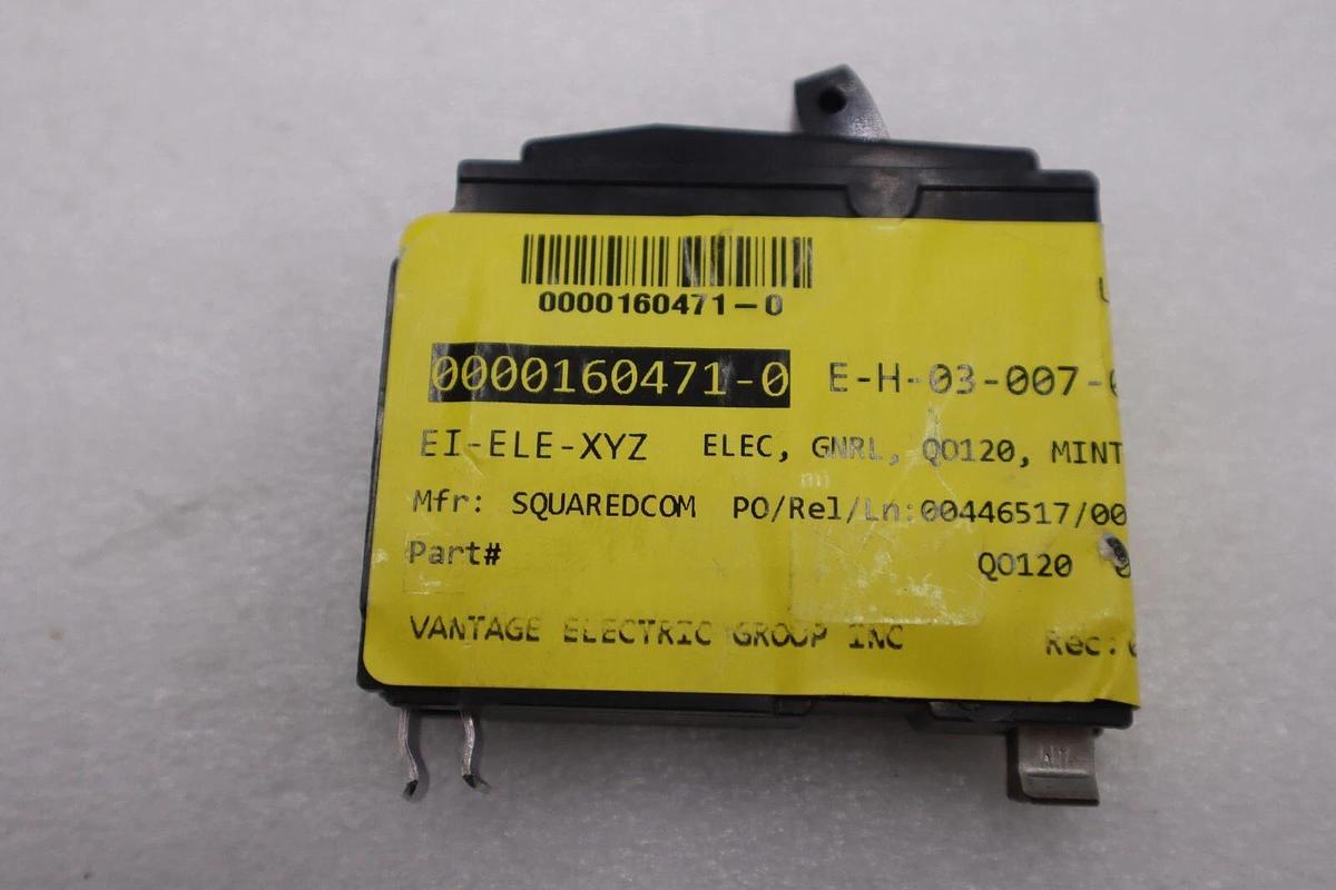 Used LOT OF 8 - Square D QO120 120/240V Plug-in Miniature Circuit Breaker STOCK G738A 785901400103