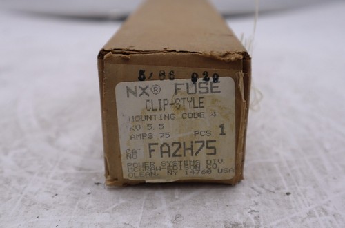 COOPER POWER SYSTEMS, TRANSFORMER PROTECTION FUSE, FA2H75, TYPE NX, 5.5 KV L-175