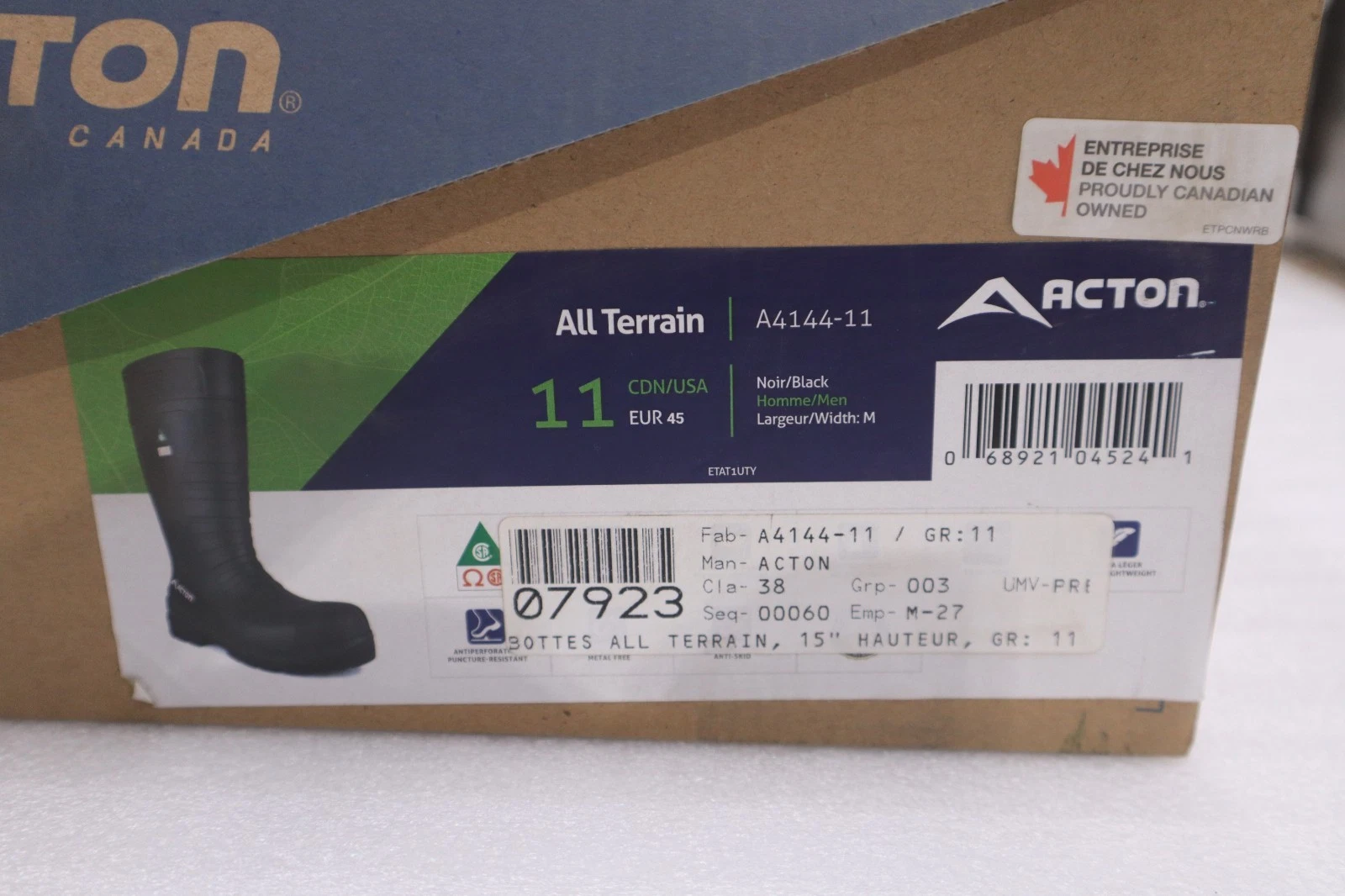 Used ACTION All Terrain 15" Composite Toe Rubber Work Boots A4144-11 - STOCK SGF100