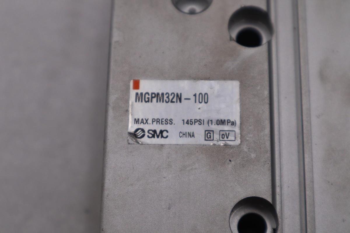 Used SMC MGPM32N-100 Pneumatic Guided Cylinder - SURPLUS NEVER USED - STOCK H1364