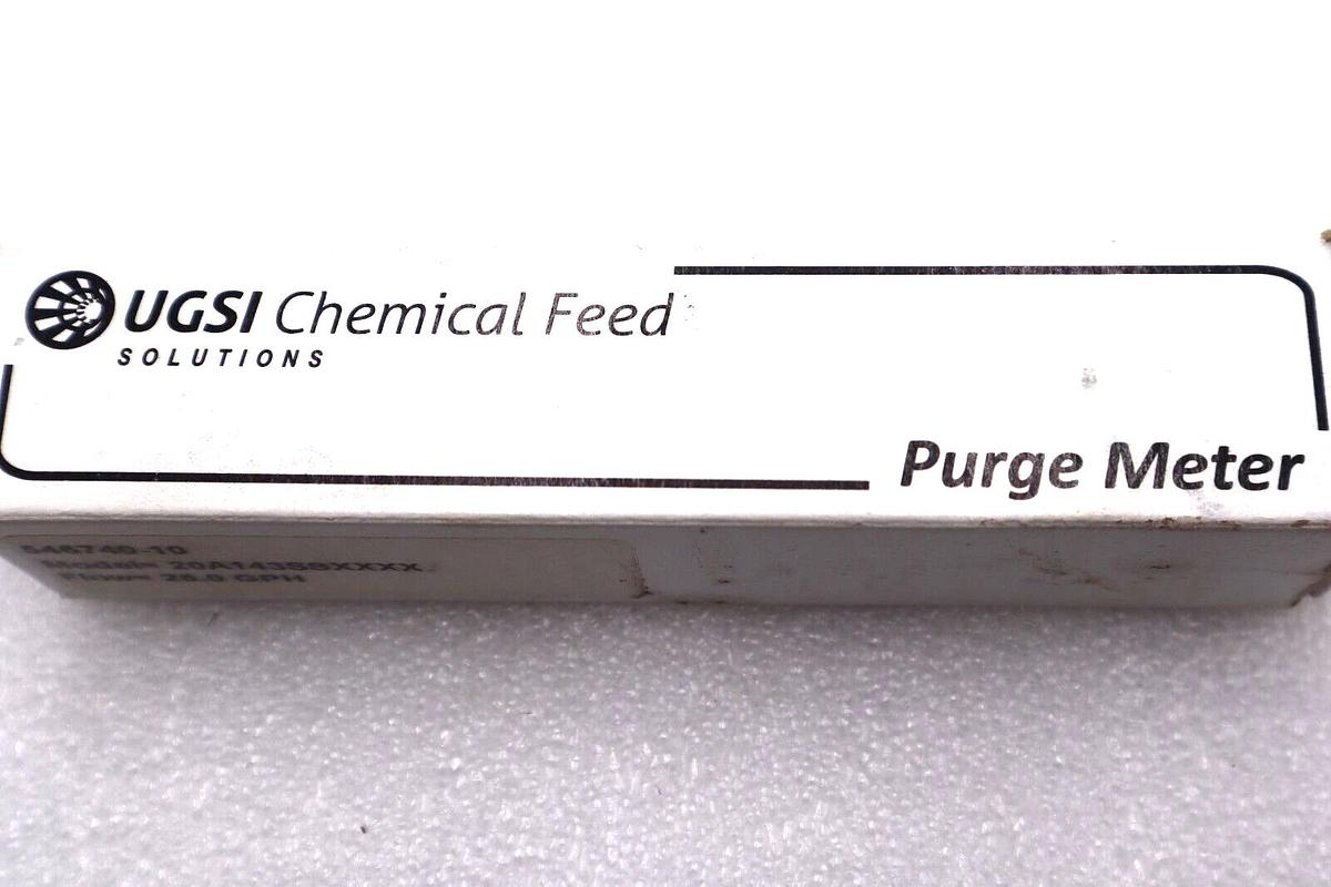 Used UGSI CHEMICAL FEED 20A143SSXXXX 25.0 GPH 546740-10 PURGE METER #L-667