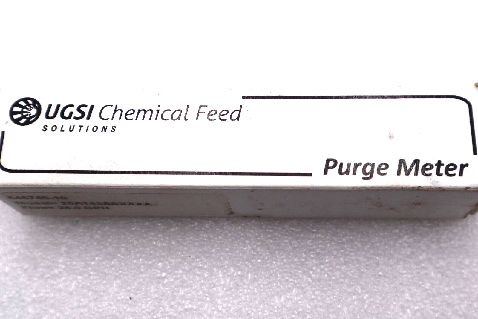 Used UGSI CHEMICAL FEED 20A143SSXXXX 25.0 GPH 546740-10 PURGE METER #L-667