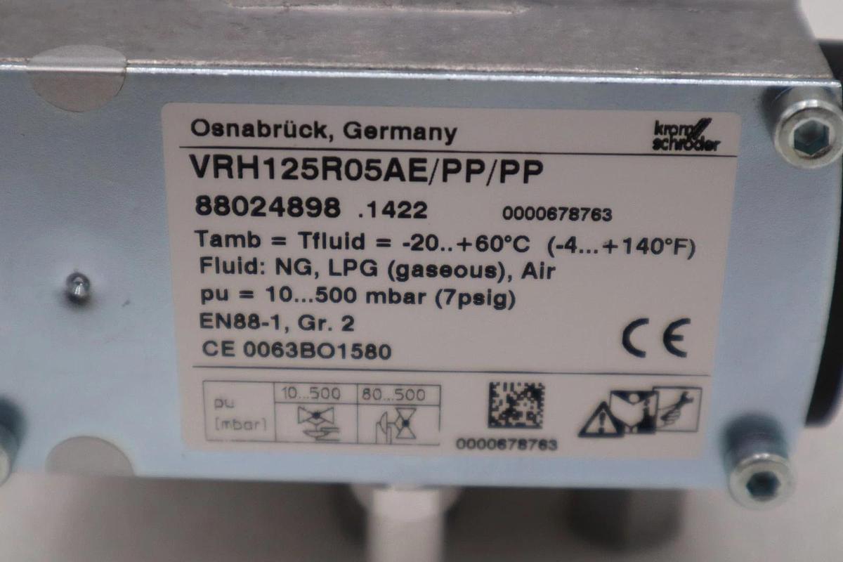 Used NEW KROM SCHRODER VRH125R05AE/PP/PP Gas Pressure Regulator STOCK H1383