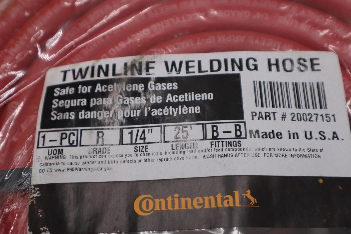Used NEW Grade R TwinLine Welding Hose 20027151 1/4 in x 25 ft STOCK H1198