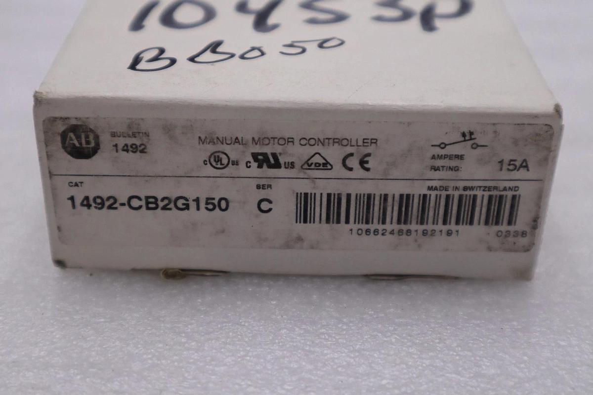 Used LOT OF 2 - Allen Bradley 1492-CB2G150 Ser C Circuit Breaker 15 A STOCK H843A