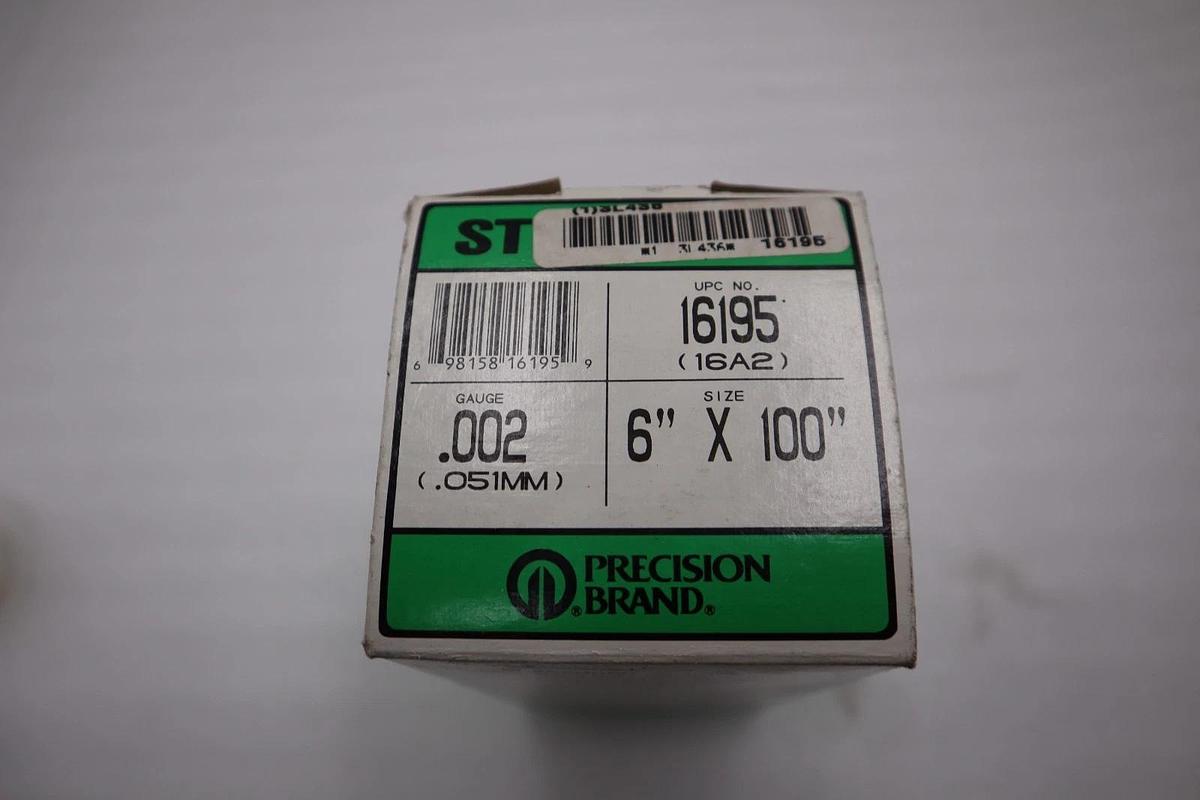 Precision Brand 16195 6in X 100in X 0.002mm NEW OPEN BOX STK H406A