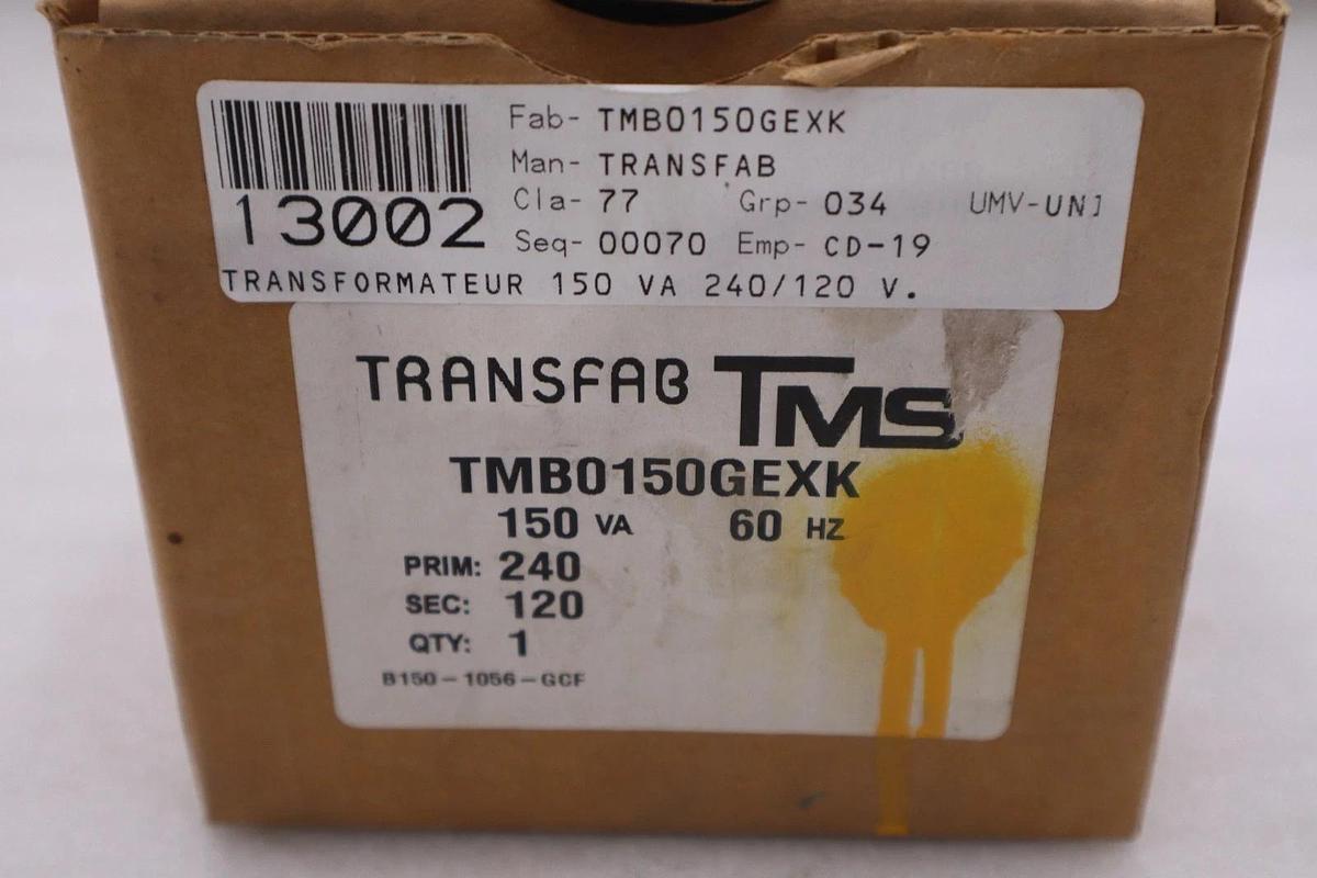 Used Transfab TMB0150GEXK 150VA 60HZ Transformer - NEW IN BOX - STOCK GF511A