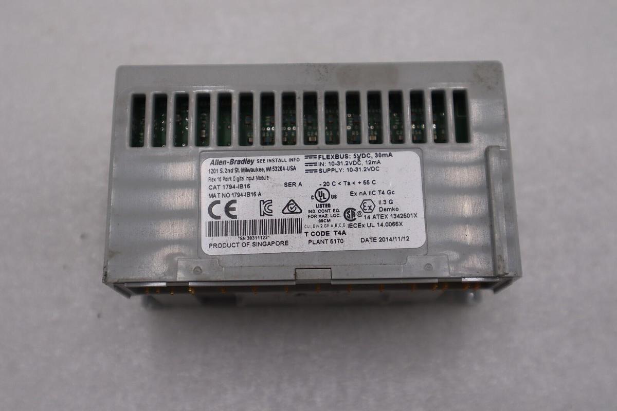 Used LOT OF 2 - Allen-Bradley 1794-IB16 Ser. A Flex I/O Input Module STOCK H135A